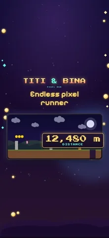 Laufender Pixel-Parcours mit der Distanzanzeige 12.480 Meter